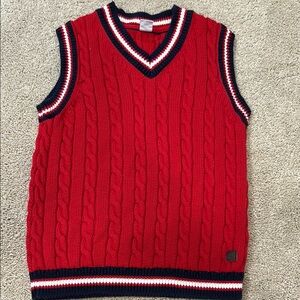 Janie and Jack Classic Red V-Neck Sweater